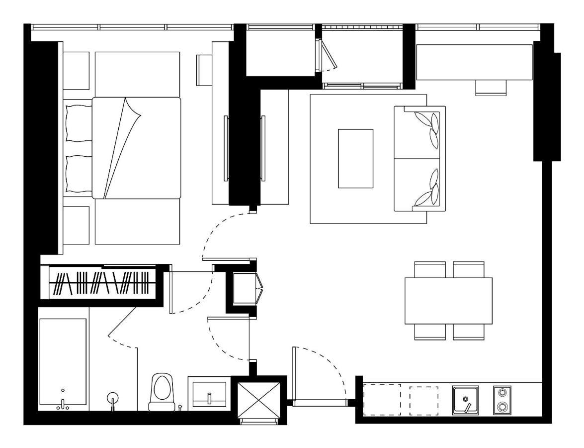 Somerset Rama 9 Bangkok Exteriér fotografie A floor plan of a typical apartment