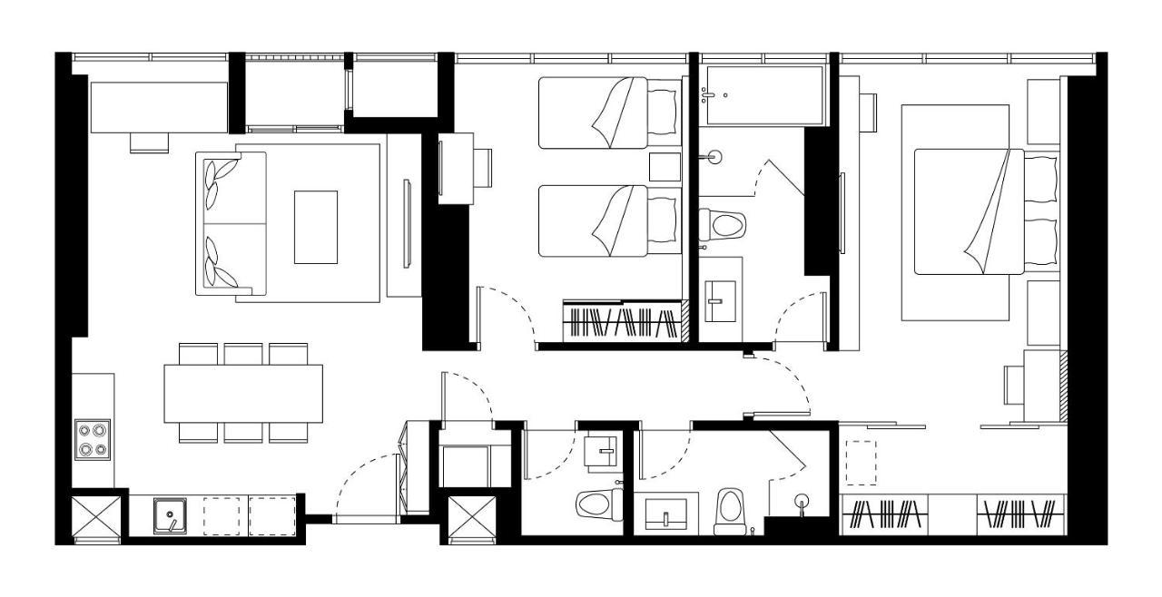 Somerset Rama 9 Bangkok Exteriér fotografie A floor plan of a typical apartment